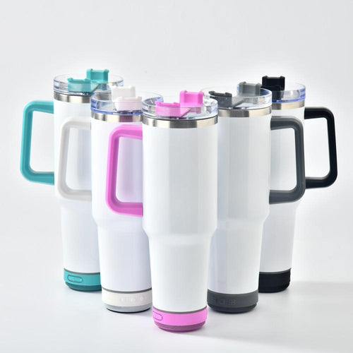 USA WAREHOUSE RTS 40 oz Stainless Steel 40oz Music Player Travel Coffee Mugs Tumbler with Handle