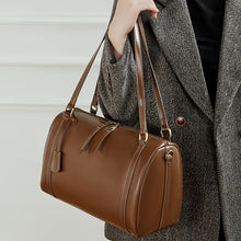 Load image into Gallery viewer, Brown Leather Retro Cylindrical Handbags Daily Shoulder Bag