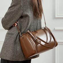 Load image into Gallery viewer, Brown Leather Retro Cylindrical Handbags Daily Shoulder Bag