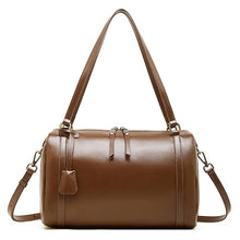 Load image into Gallery viewer, Brown Leather Retro Cylindrical Handbags Daily Shoulder Bag