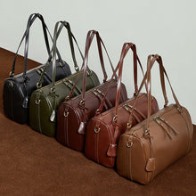 Load image into Gallery viewer, Brown Leather Retro Cylindrical Handbags Daily Shoulder Bag