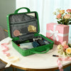 Gift for Elegant Women: 14 Inch Pressure-proof Portable Makeup Case, Hard Shell Travel Cosmetic Luggage with Elastic Band for Vacation& Camping Trips