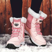Load image into Gallery viewer, Ladies' High Top Outdoor Snow Boots, Non Slip And Warm Boots With Thick Fleece, Suitable For Outdoor Travel, Rubber Sole, Synthetic Leather Material