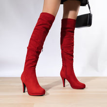 Load image into Gallery viewer, DREAM PAIRS Women's Black Thigh High Chunky Heel Platform Over The Knee Boots Size 9.5 M